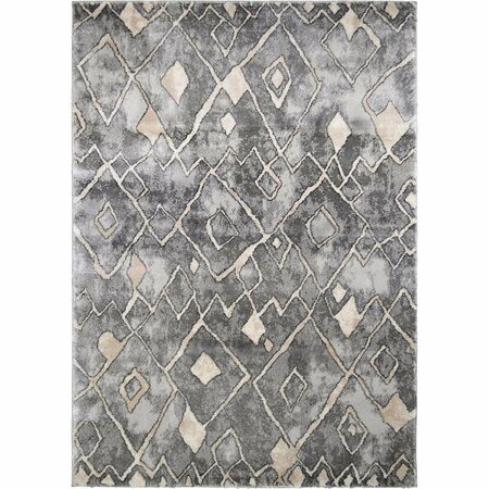 MAYBERRY RUG 5 ft. 3 in. x 7 ft. 3 in. Pacific Sputnik Area Rug, Gray PC6136 5X8